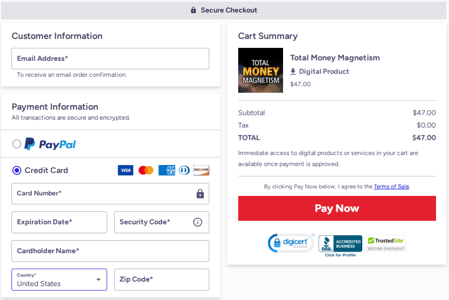 Total Money Magnetism Checkout